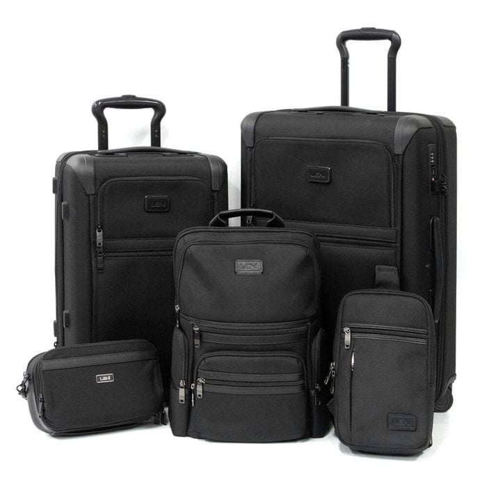 5pc Leni Luggage Suitcase/Backpack/Toiletry Bag Travel Set - Black