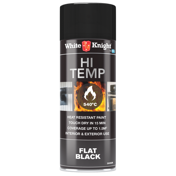 White Knight 300g Black Flat High Temp Spray Paint