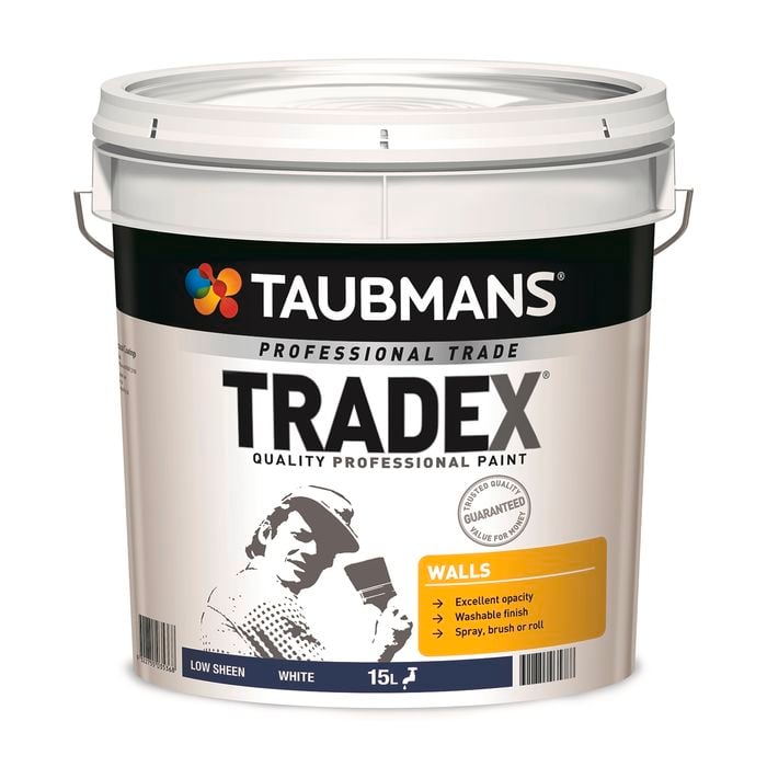 Taubmans 15L White Low Sheen Tradex Interior Wall Paint