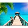 Traditional Boat Jetty in Resort Male  Print 100% Australian Made 75 x 50cm  (Stretched)