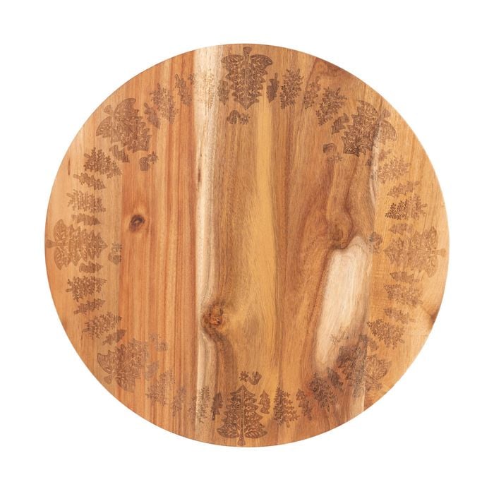 Bread And Butter 18" Wooden Lazy Susan Tray Brown