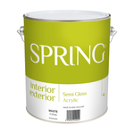 Spring 4L White Semi Gloss Interior/Exterior Paint - 4L