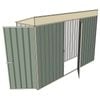 Build-a-Shed 0.8 x 3 x 2m Hinged Door Tunnel Shed With Single Hinged Side Door - Green