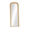Oikiture Full Length Arch Mirror 165x60cm Natural Wood Top Round Corner Bedroom