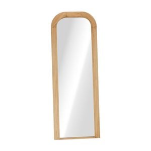 Oikiture Full Length Arch Mirror 165x60cm Natural Wood Top Round Corner Bedroom
