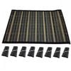 Set of 8 BAMBOO PLACEMATS Dinner Table Decor Party Natural Party 45x30cm BULK - Black/Natural | Bamboo | Rectangular