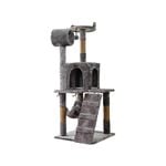 Furtastic 135cm Cat Tree Scratching Post - Silver Grey