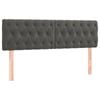 vidaXL LED Headboard Dark Grey 160x7x78/88 cm Velvet Bedhead Bed Header Base