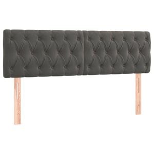 vidaXL LED Headboard Dark Grey 160x7x78/88 cm Velvet Bedhead Bed Header Base