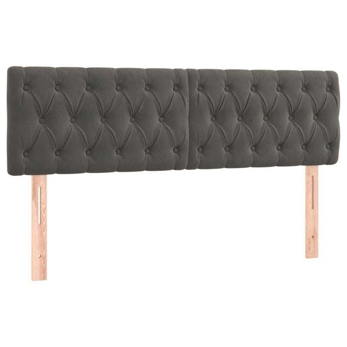 vidaXL LED Headboard Dark Grey 160x7x78/88 cm Velvet Bedhead Bed Header Base