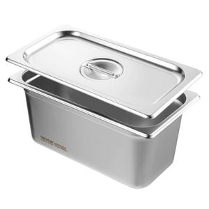 Vevor 8 Pack Hotel Pans with 1/3 Size Anti-Jam Steam Pan with Lid