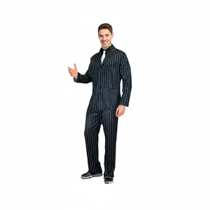 More Than Party Adult Pinstripe Suit Costume with Jacket Tie Pants Size - S/M