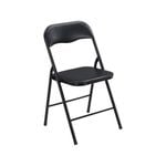 Marquee Padded Vinyl Black Folding Chair