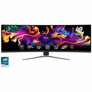MSI MPG 491CQP QD-OLED 49" Class Dual Quad HD (DQHD) Curved Screen Gaming Monitor - 32:9 - Metallic Black