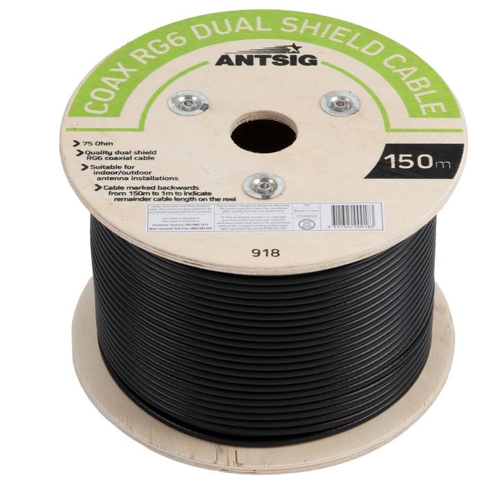Antsig 150m RG6 Dual Shield 75 Ohm Coaxial Cable