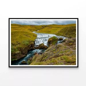 Waterfall with Rocks  Print 100% Australian Made 120x90cm  (Poster)
