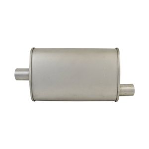 Outlaw Aluminised Steel 2" Turbo Style Muffler Centre Inlet / Offset Outlet