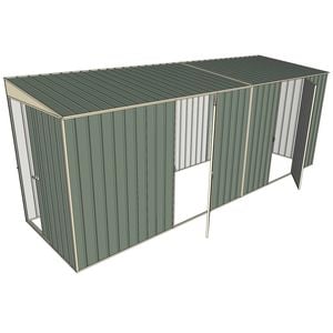 Build-a-Shed 1.5 x 5.2 x 2m Sliding Door Tunnel Shed with 2 Hinged Side Doors - Green