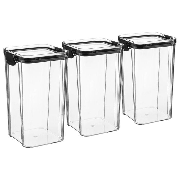 Argon Food Containers - 1.3 Litre - Black - Pack Of 3