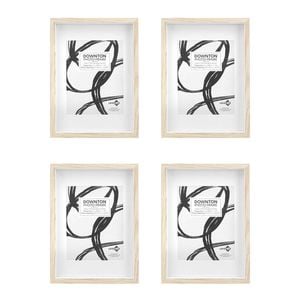 4PK Unigift Downton MDF/Glass Matt A4 Picture Frame - Natural