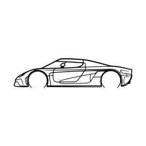Ignite Laser Koenigsegg Regara Silhouette Metal Wall Art Rustic Metal 15.7inch/40cm