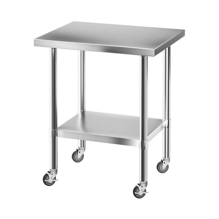 Cefito Stainless Steel  Kitchen  Bench W/ Splashback Work Table Prep Bench Commercial 760x610mm 430