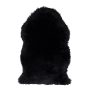 Naturally Sheepskins 90x55cm Black New Zealand Long Wool Sheepskin Rug - Single