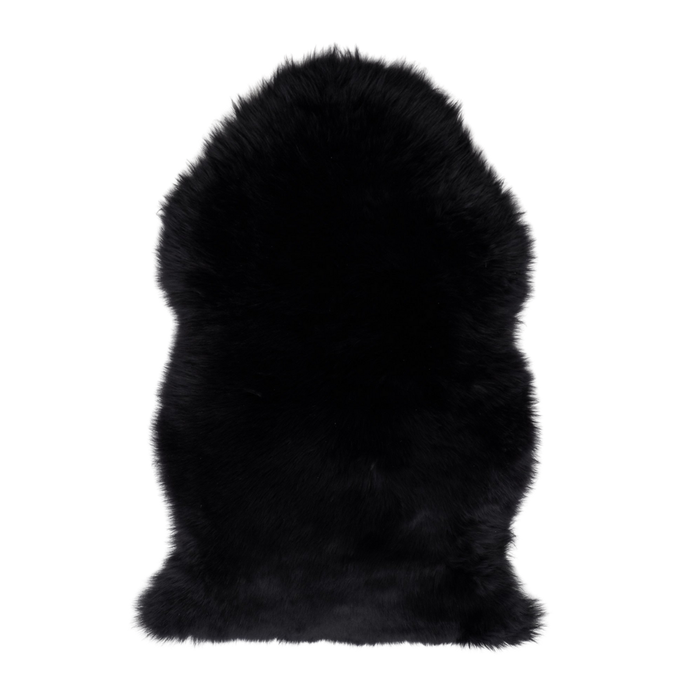 Naturally Sheepskins 90x55cm Black New Zealand Long Wool Sheepskin Rug - Single