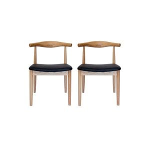 Sk Designer Living | Pack Of 2 | Replica Hans Wegner Elbow Chair Ch20 - Natural & Black