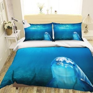 3D Deep Sea Dolphin 1991 Bedding Set Pillowcases Quilt Duvet Cover Set Queen King