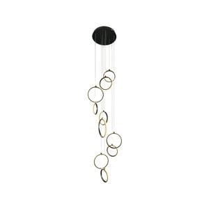 10 Light  Ring Pendant  - Delessi Bolla - Black