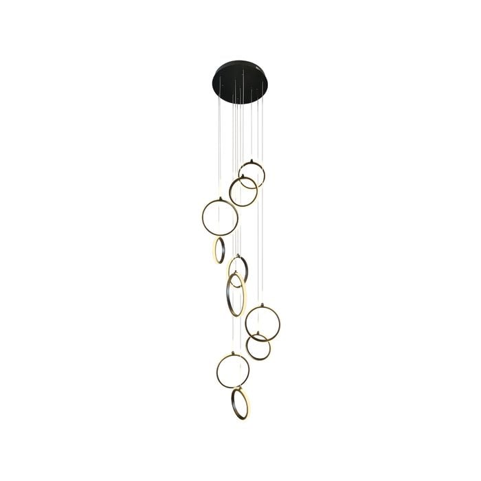 10 Light  Ring Pendant  - Delessi Bolla - Black