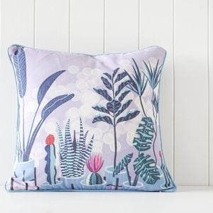 Rayell Indoor Square Cushion Plant Town Blue 45x45cm