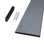 Peak 1800mm Silver Aluminium Deck Balustrade Sectional Glass Kit With Tinted Glass Panels