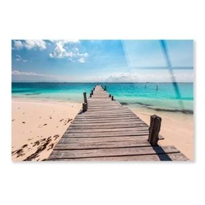 Wooden Pier on Beach  Print 100% Australian Made 50 x 40cm  (Acrylic)