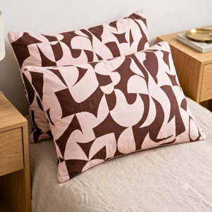Standard Pillowcase – 100% Cotton (Light Pink/Brown)