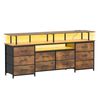 Ufurniture 160cm TV Entertainment Unit LED TV Cabinet Media Console Cabinet Stand Rustic Brown
