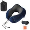 Catzon Travel Neck Pillow Premium Memory Foam-Navy Blue