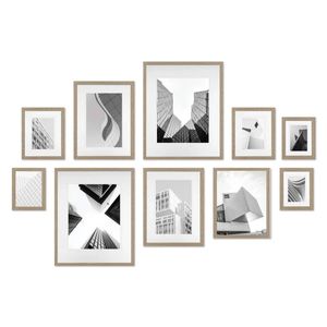 Gallery Wall Set - 10 Natural Oak Photo Frames