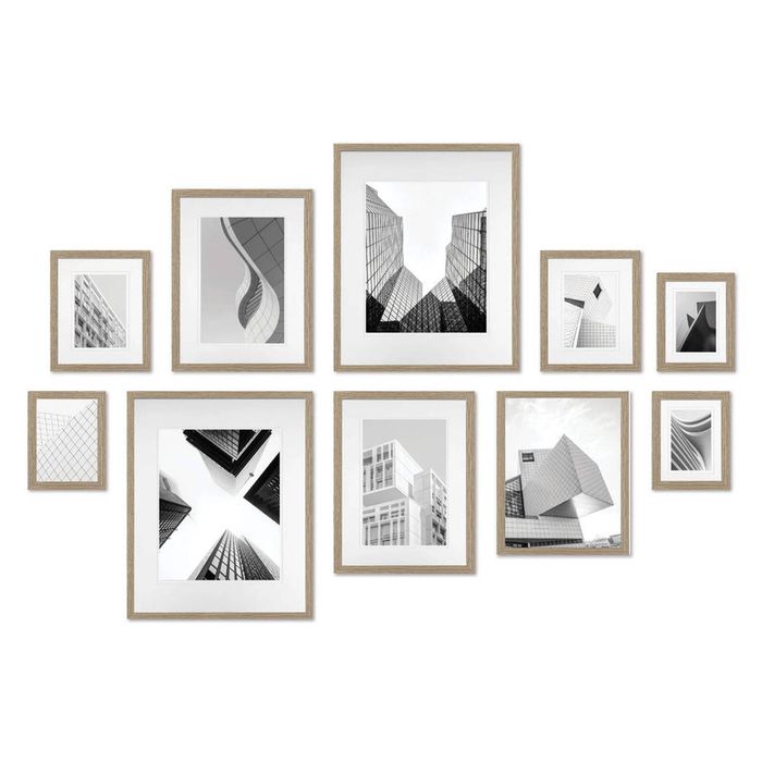 Gallery Wall Set - 10 Natural Oak Photo Frames