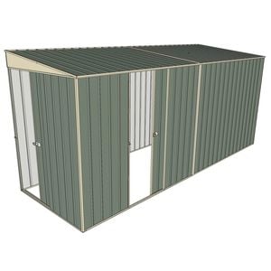 Build-a-Shed 1.5 x 4.5 x 2m Single Sliding Side Door Skillion Shed - Green
