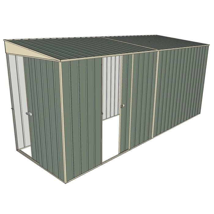 Build-a-Shed 1.5 x 4.5 x 2m Single Sliding Side Door Skillion Shed - Green