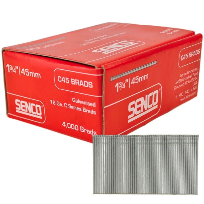 Senco 45mm x 1.6g Galvanised Collated C Brad Nails - 3000 Pack