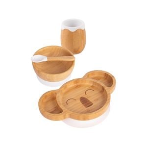 Tiny Dining 4pc Koala Bamboo Suction Baby Feeding Set