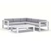 Santorini Package A Corner Lounge White & Olefin Grey Cushions
