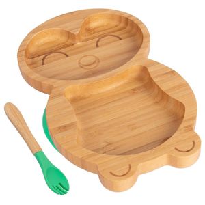 Tiny Dining Bamboo Penguin Baby Weaning Plate & Fork Set