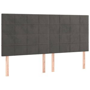 vidaXL Headboards Upholstered Wall Bed Header 4 pcs Dark Grey 80 cm Velvet