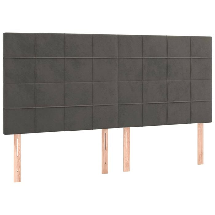 vidaXL Headboards Upholstered Wall Bed Header 4 pcs Dark Grey 80 cm Velvet