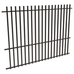 ProtectorAl 2400W x 1800H Satin Black Aluminium Batten Pool Fence Panel with Mid Rail - Black