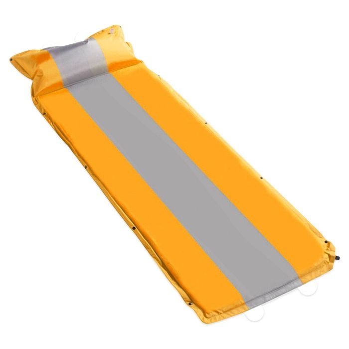 Self Inflating Mattress Sleeping Mat Air Bed Camping Camp Hiking Joinable Pillow - Orange